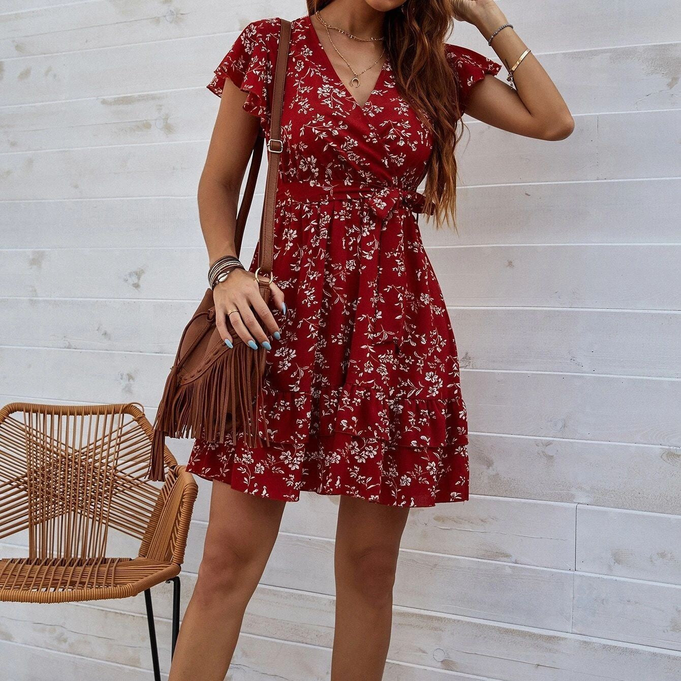 European And American Printing Best-selling Dress