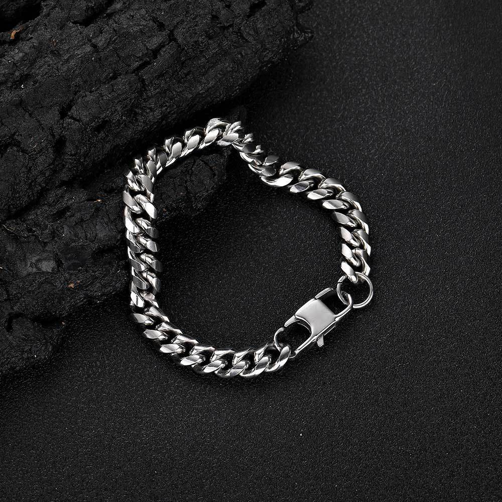 Round Grinding Encryption Hip Hop Titanium Steel Bracelet Jeans Button